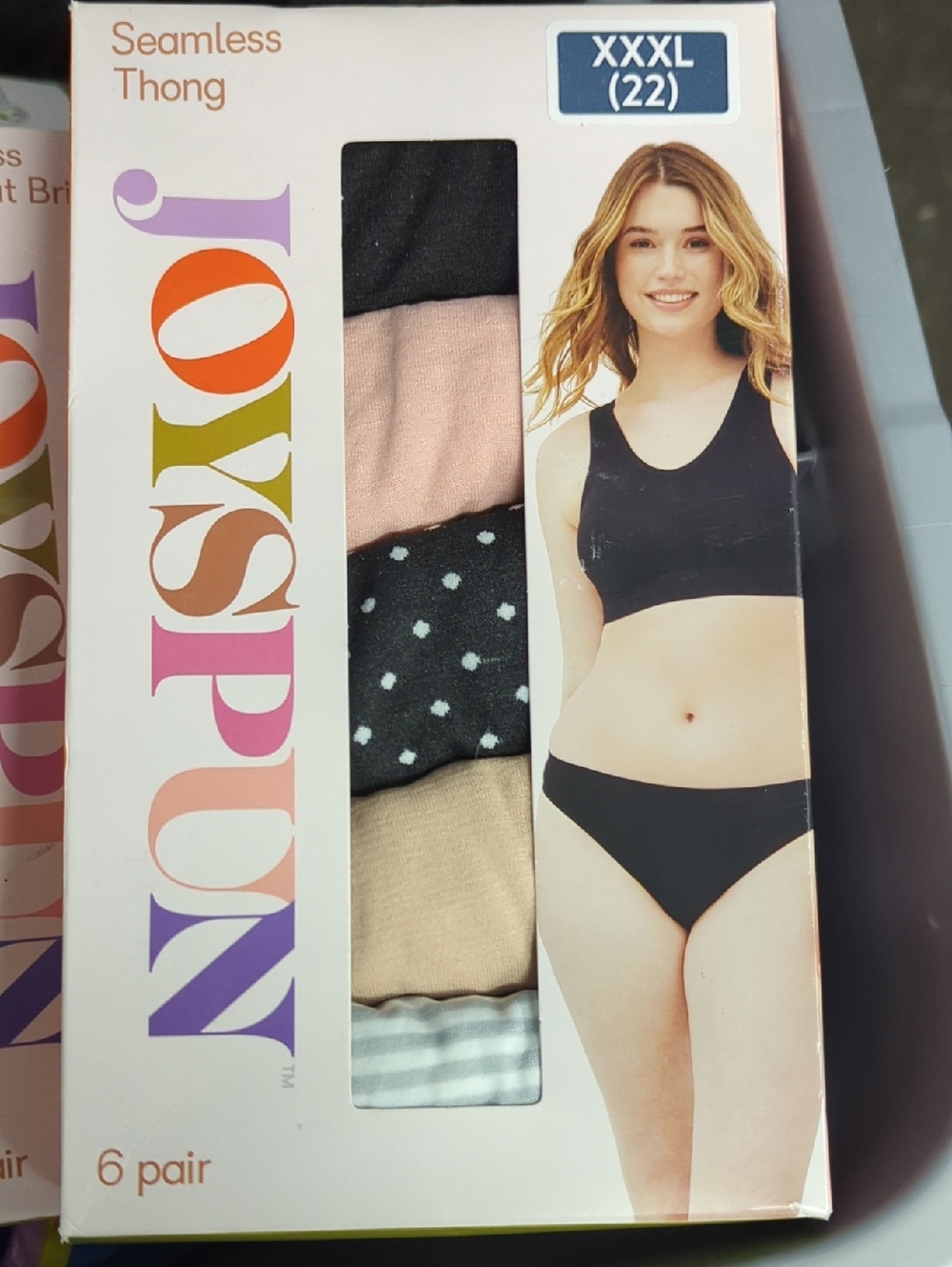 Joyspun Seamless Thong 6-Pack - Black, Pink, Beige, Gray